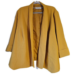 Kasper Womens Open Front Blazer Jacket Career Office Marigold Size 18W NWT